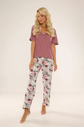 De Lafense two-piece high-quality viscose pajamas  Adomoo